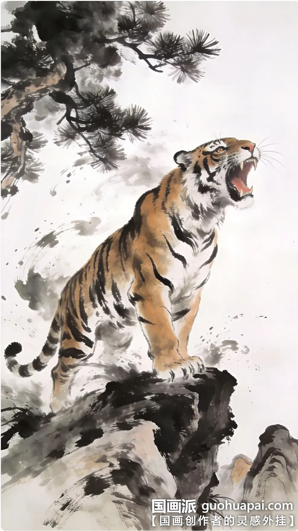 老虎-上山虎-写意-水墨-竖版-20260613-BeIFe9 - 猛虎镇宅- 国画派